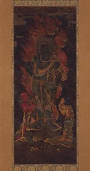 Acala Vidyaraja (Fudo Myo) and Two Attendants